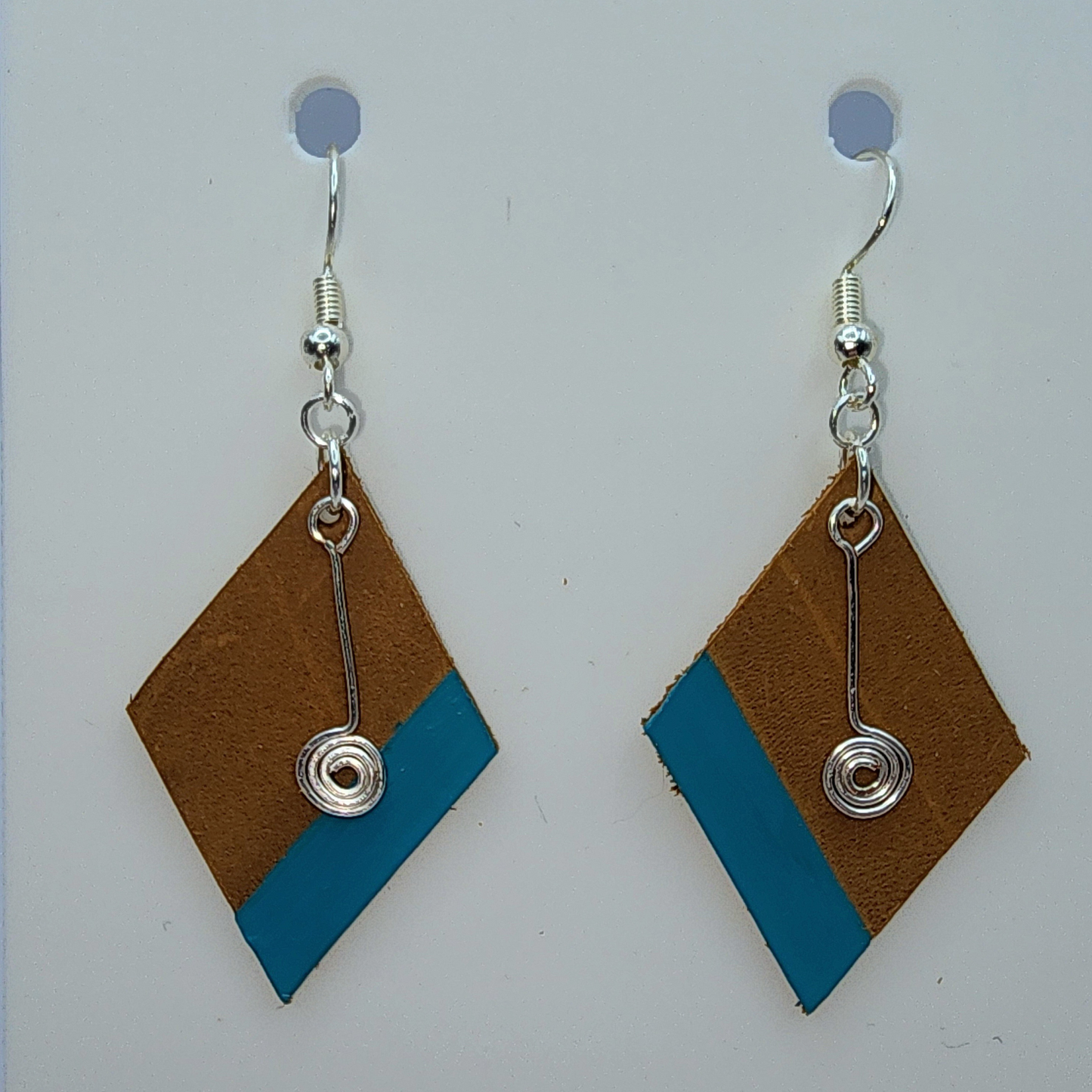 Leather Diamond Shape Earrings
