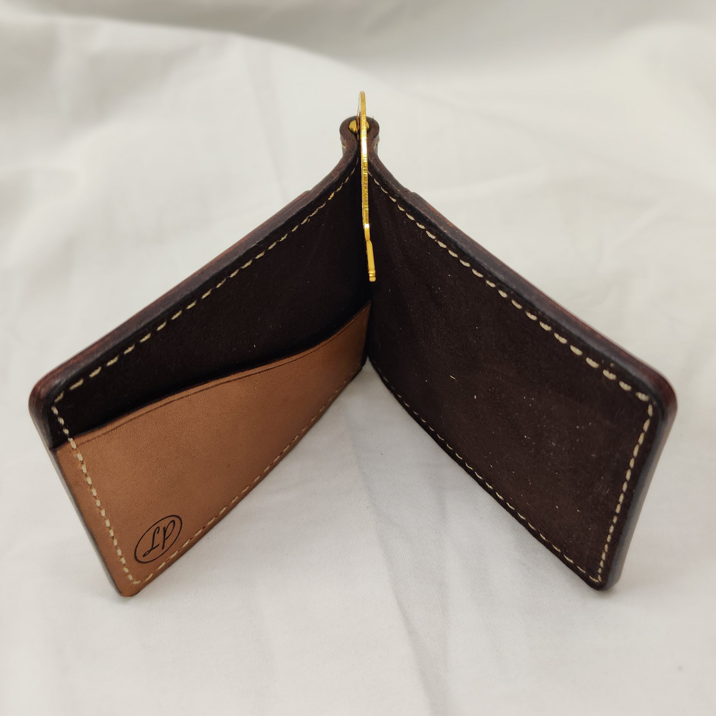 Tooled Money Clip with Outside Card Pockets