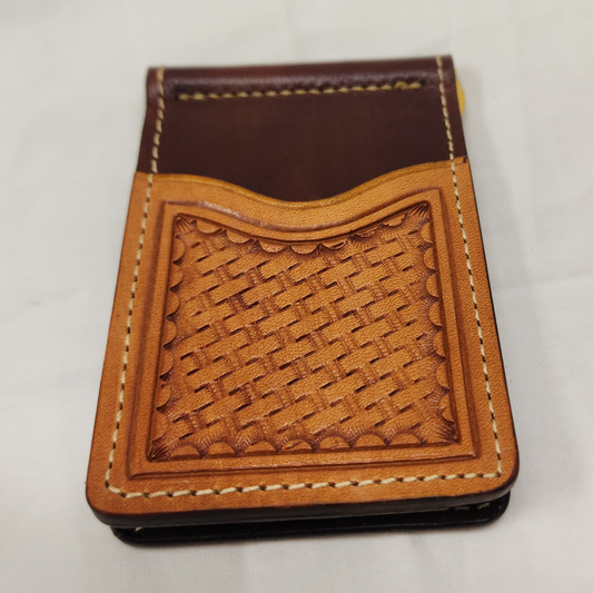 Tooled Money Clip with Outside Card Pockets