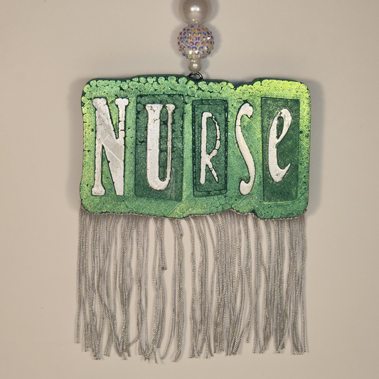 Nurse Car Freshie With Fringe